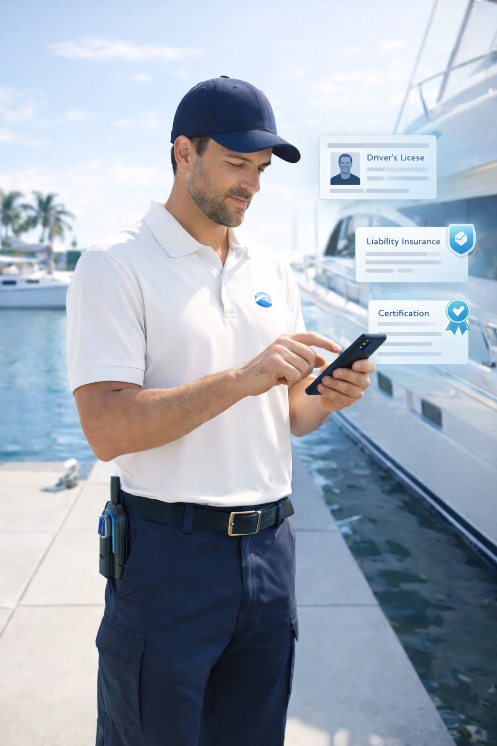 Provider submitting verification documents in the Wave app